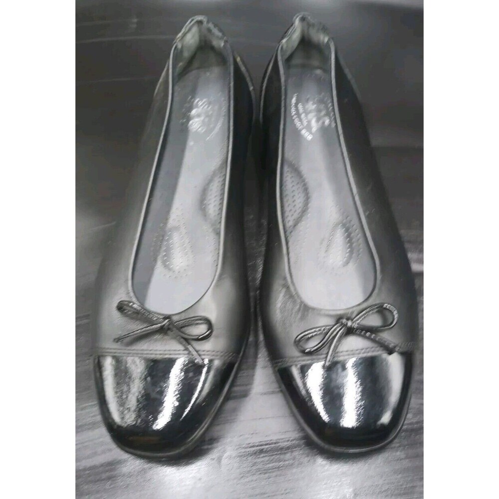 SAS Womens  Coco Black Cap Toe Bow Tripad Comfort Slip On Ballet Flats